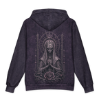 Divine Mutation Oversized Cotton Hoodie, Purple Wash, back Printful mockup