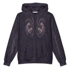 Divine Mutation Oversized Cotton Hoodie, Purple Wash, front Printful mockup