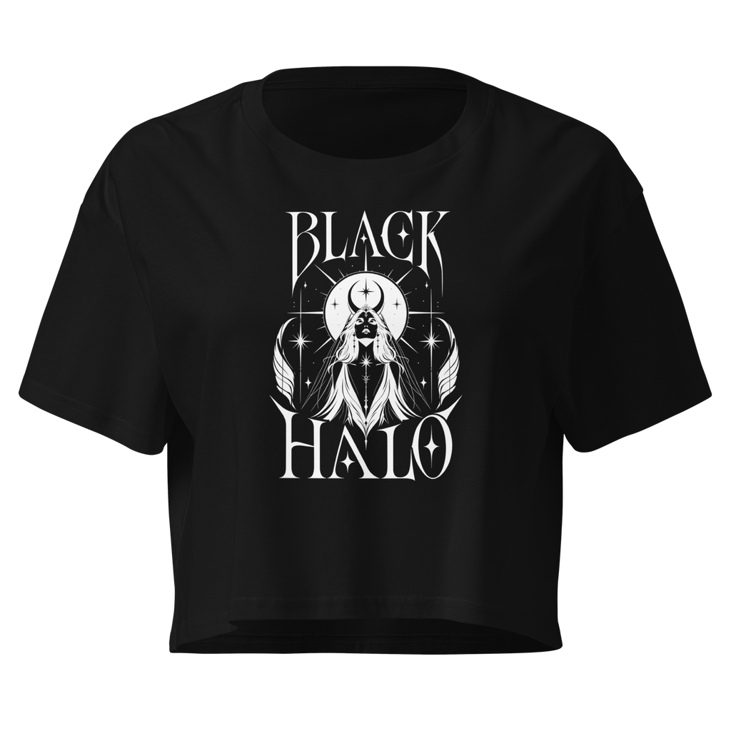 Black Halo Crop Top - Design I Black