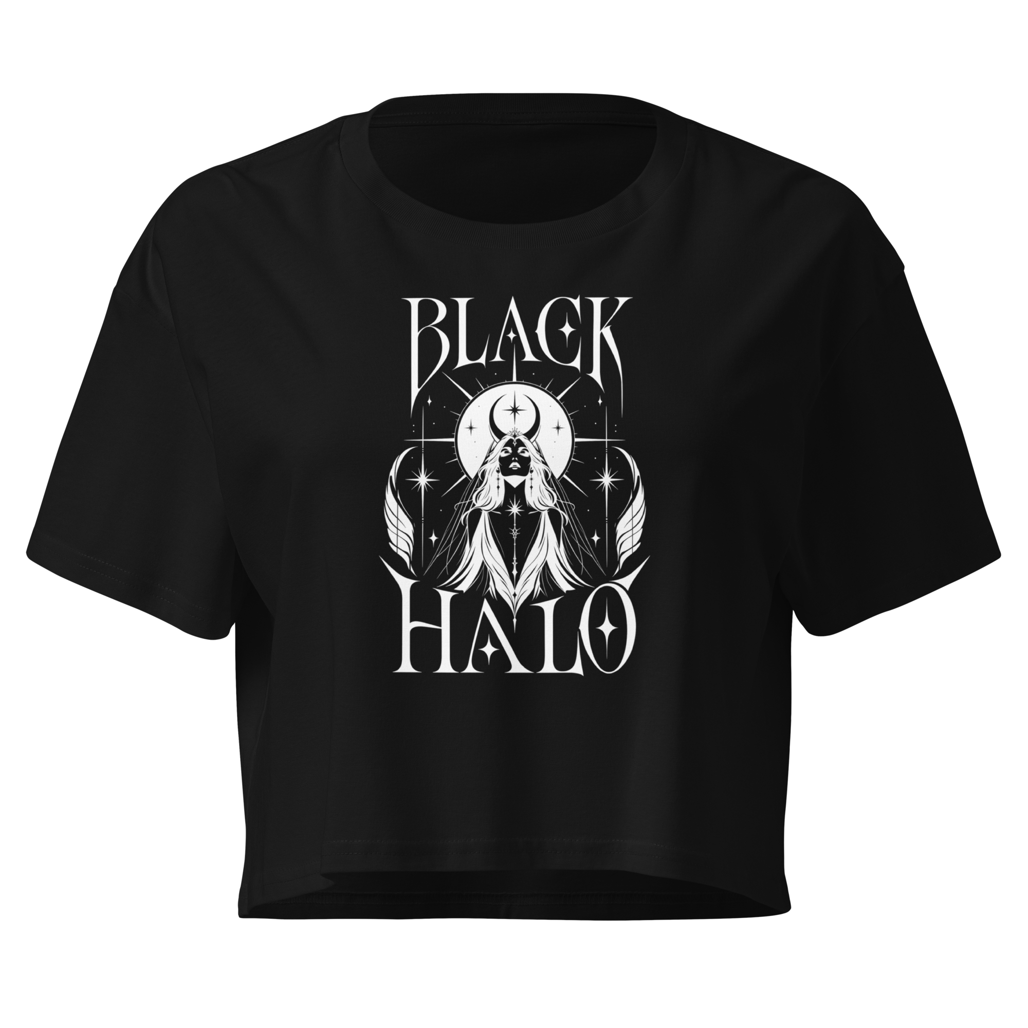 Black Halo Crop Top - Design I Black
