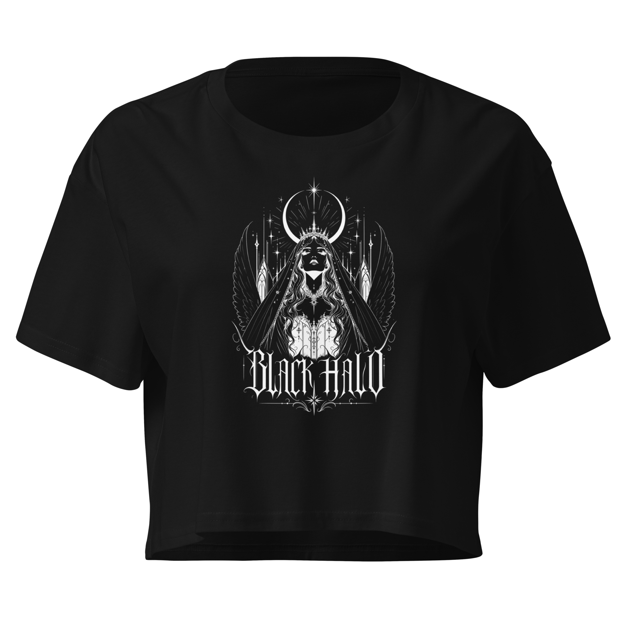 Black Halo Crop Top - Design II Black