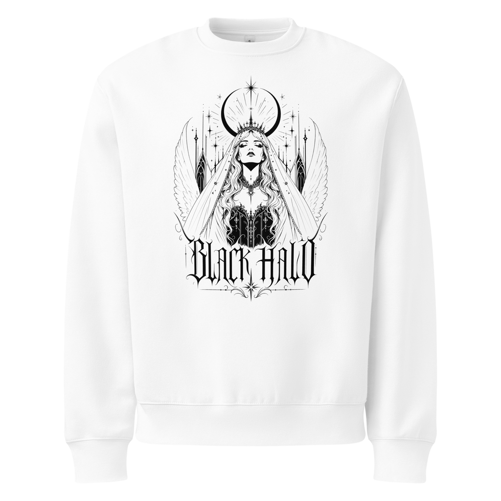 Black Halo Sweatshirt - Design II White