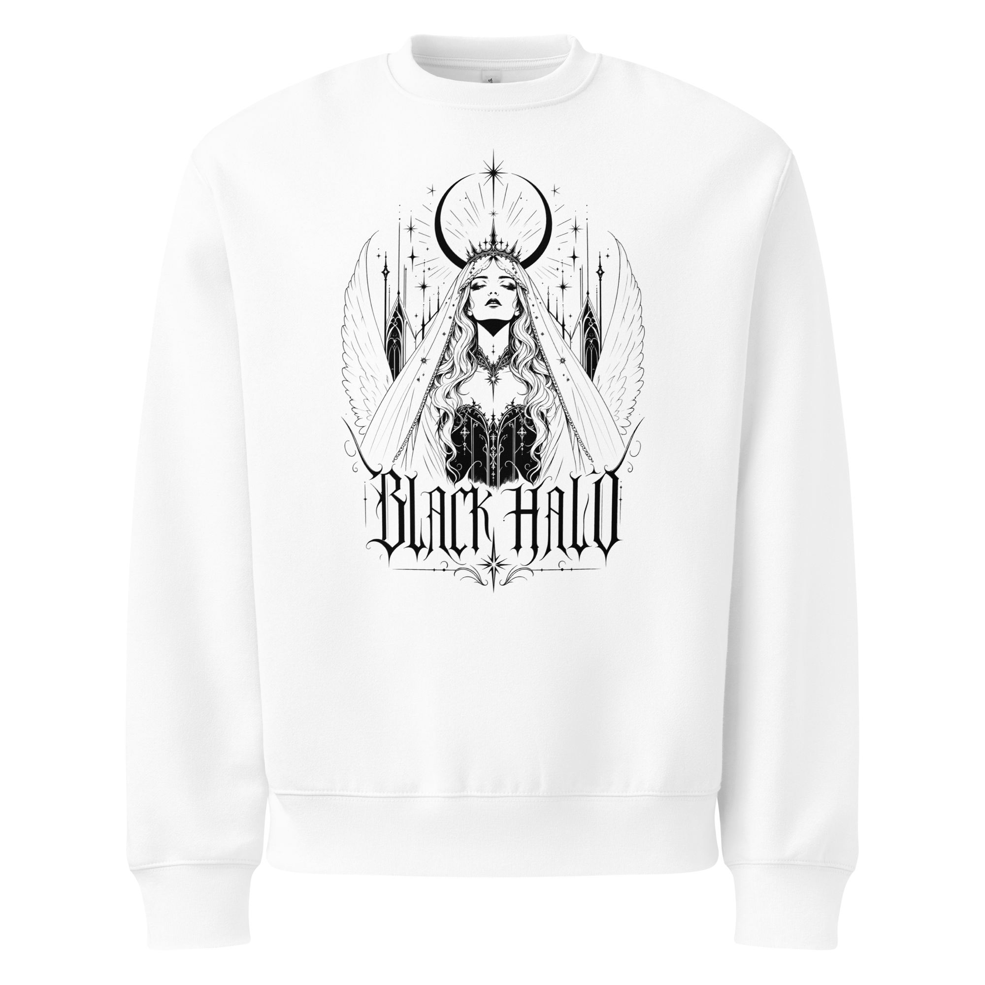 Black Halo Sweatshirt - Design II White