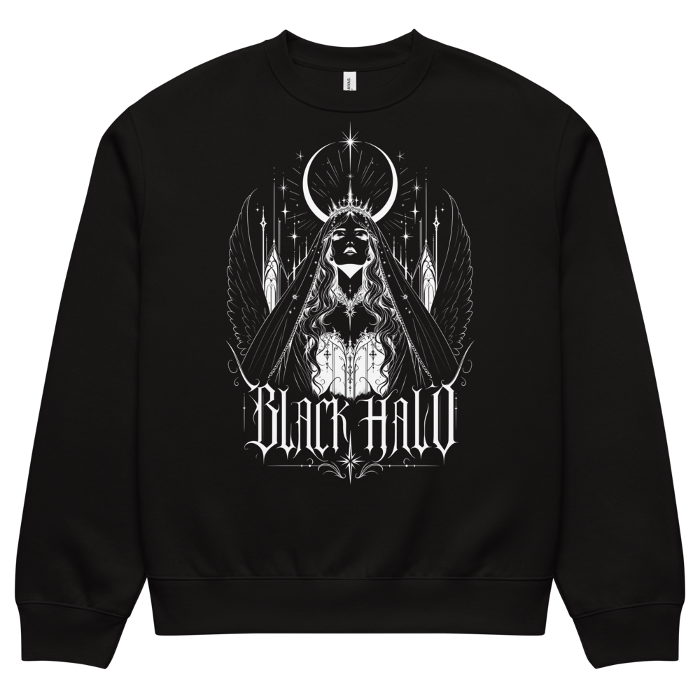 Crescent Crown Sweatshirt, Black, approved front