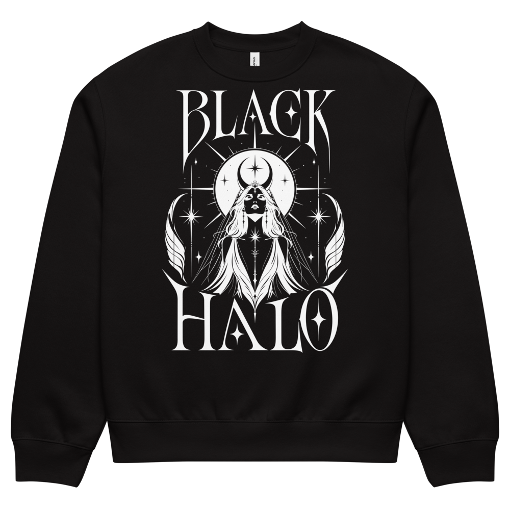 Winged Halo Sweatshirt, Black, approved front