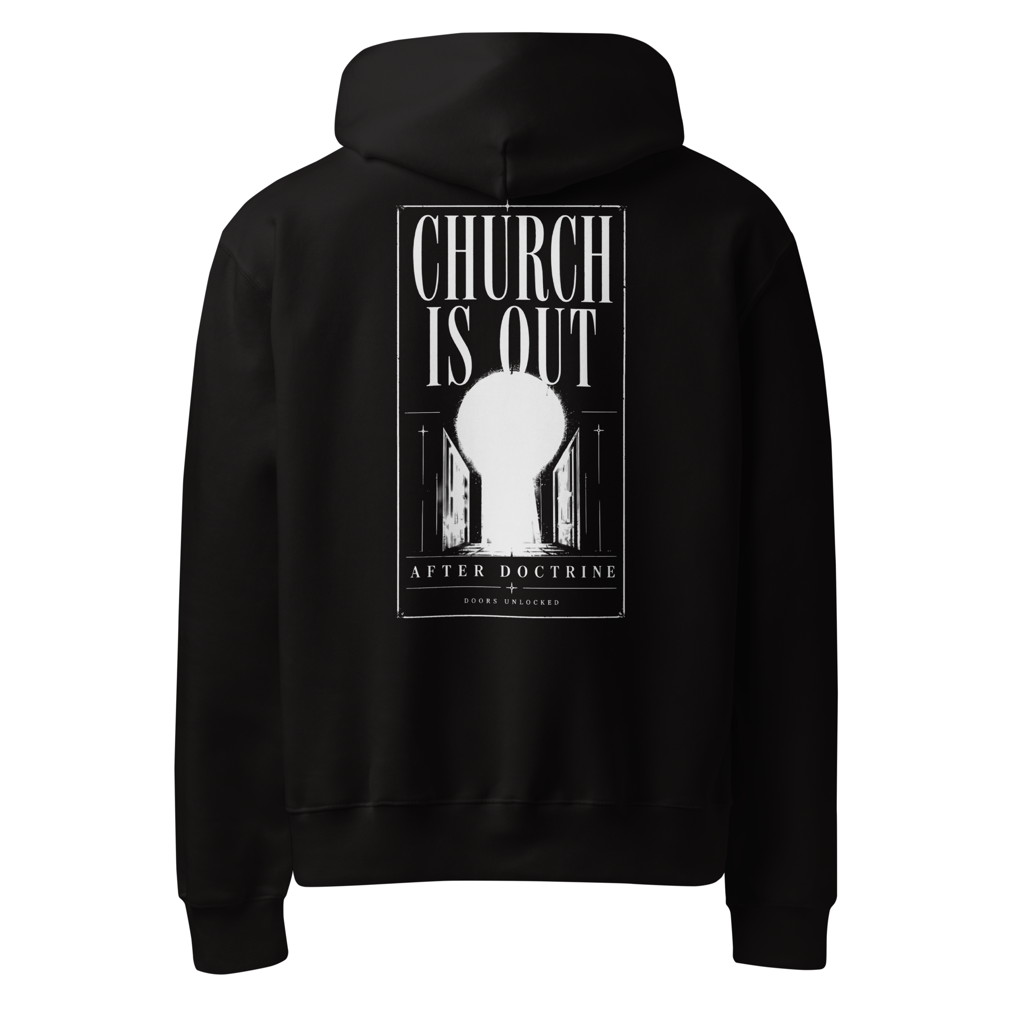 Church Is Out Hoodie - Black back large