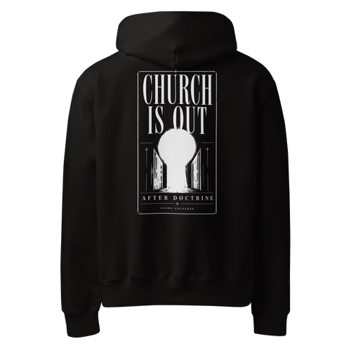 Church Is Out Hoodie - Black back large