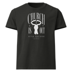 Church Is Out Oversized Tee - Washed Black front