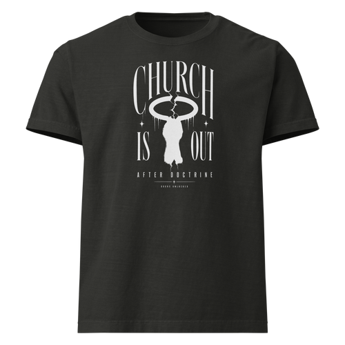 Church Is Out Oversized Tee - Washed Black front