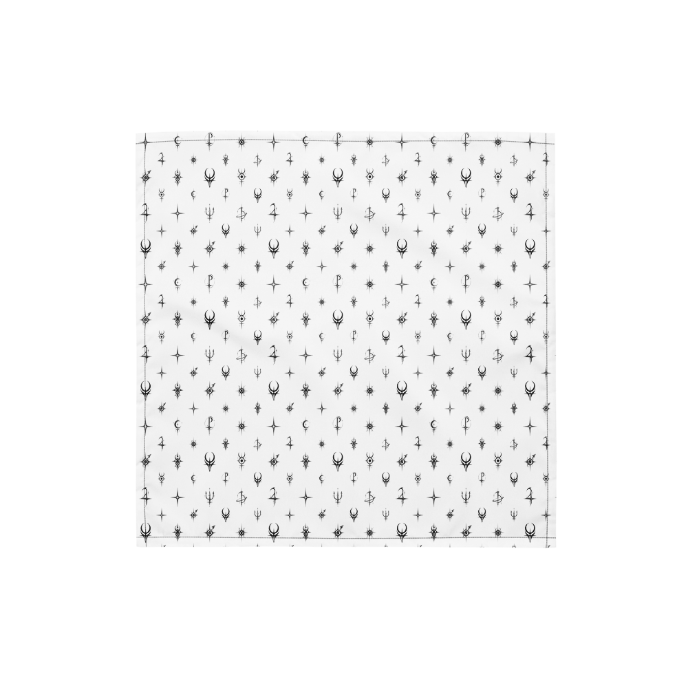 Cosmic Monogram Bandana - White