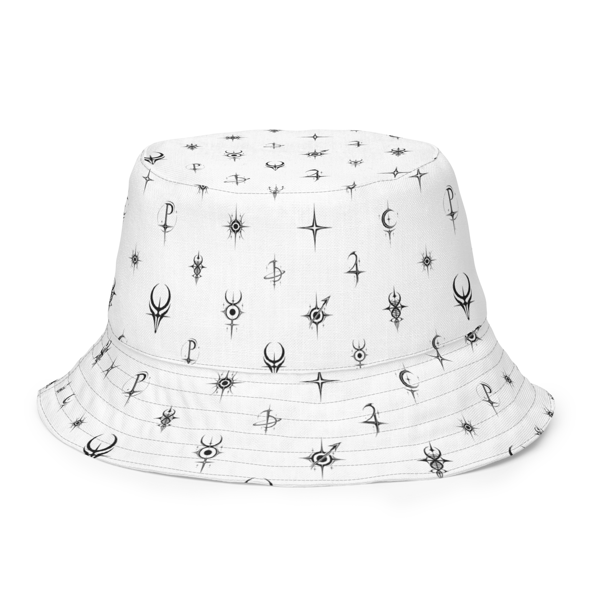 Cosmic Monogram Bucket Hat - White