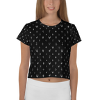 Cosmic Monogram Crop Tee - Black
