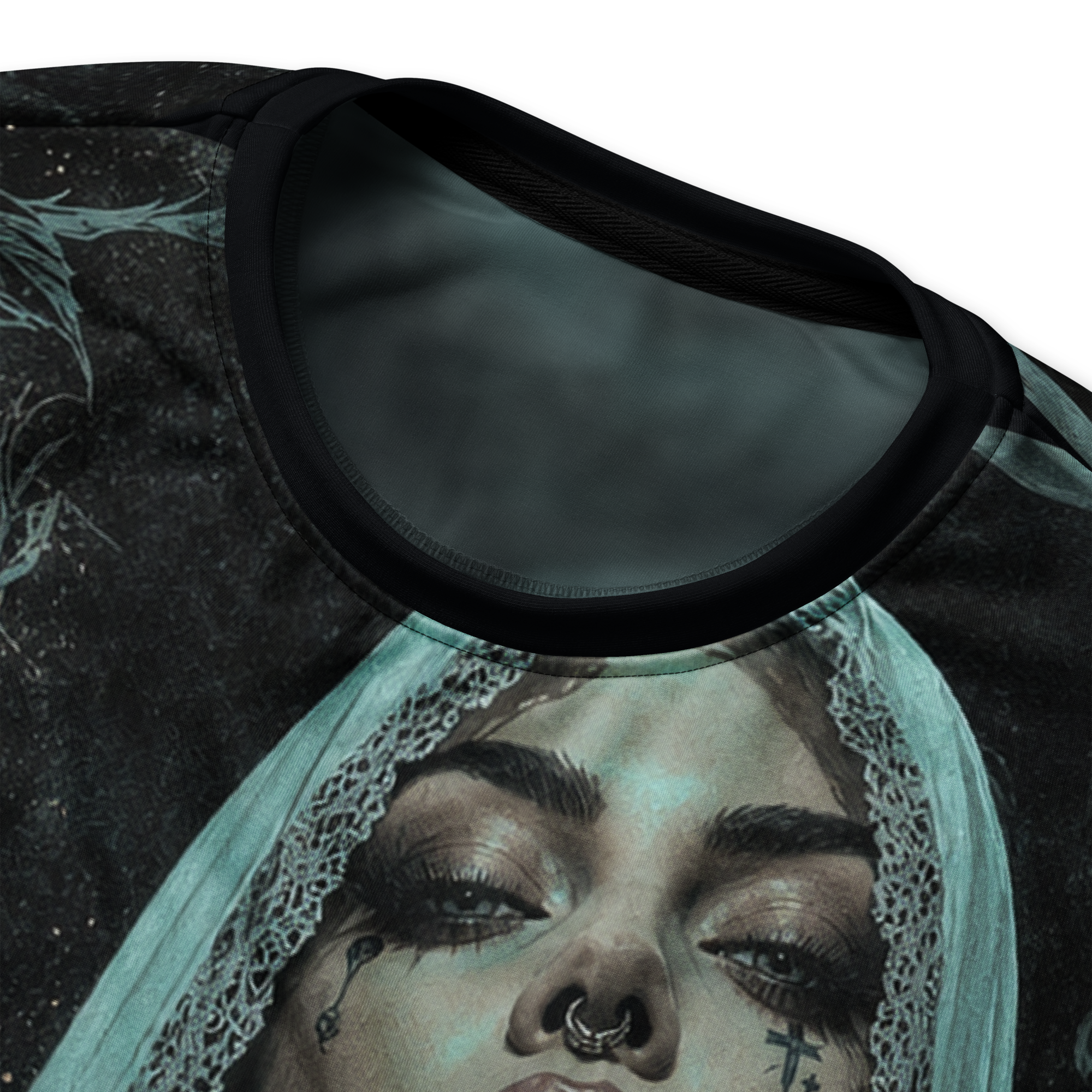 Cyan Vice Sweatshirt - Black collar detail