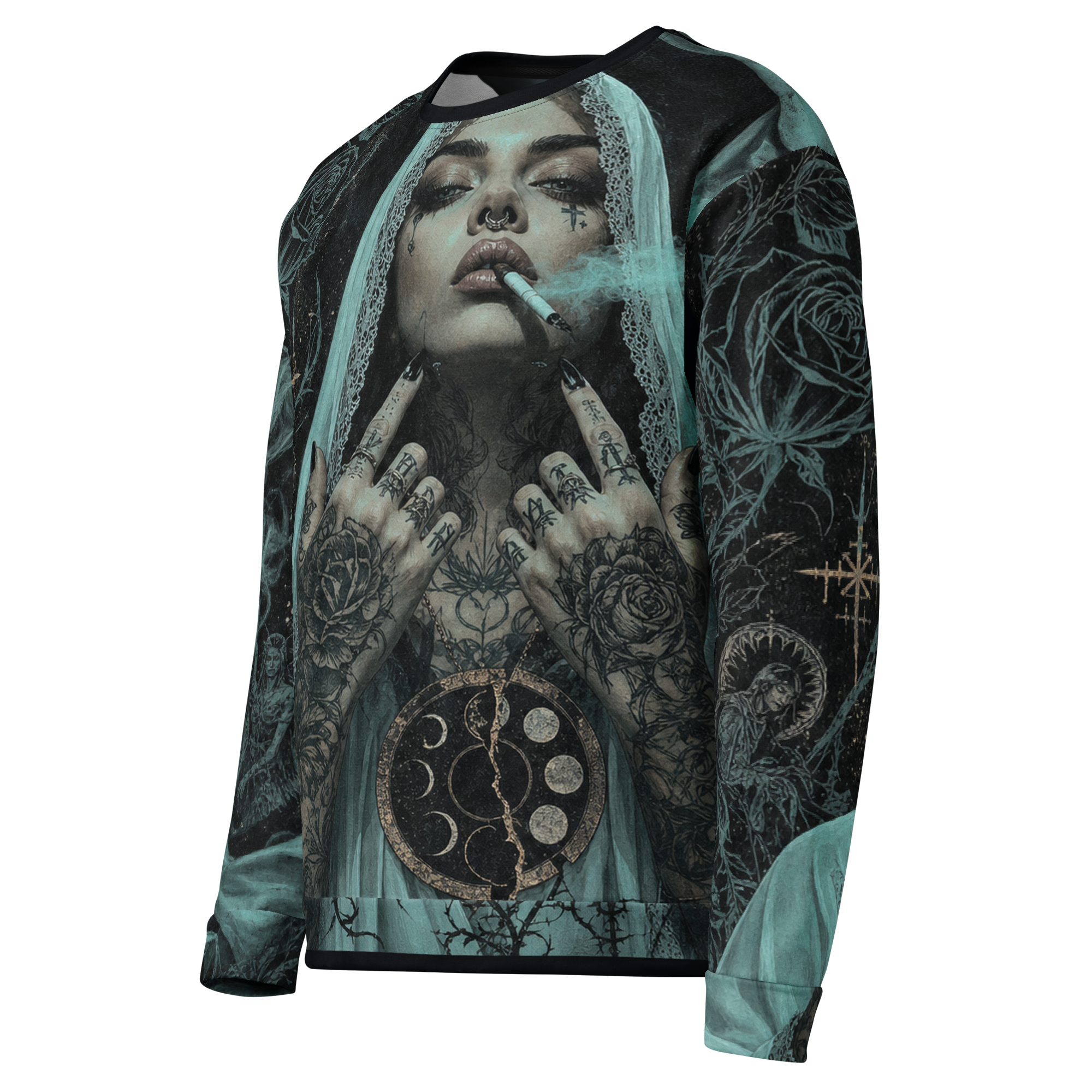 Cyan Vice Sweatshirt - Black left front
