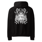Black hoodie with a white Dead Stars graphic.