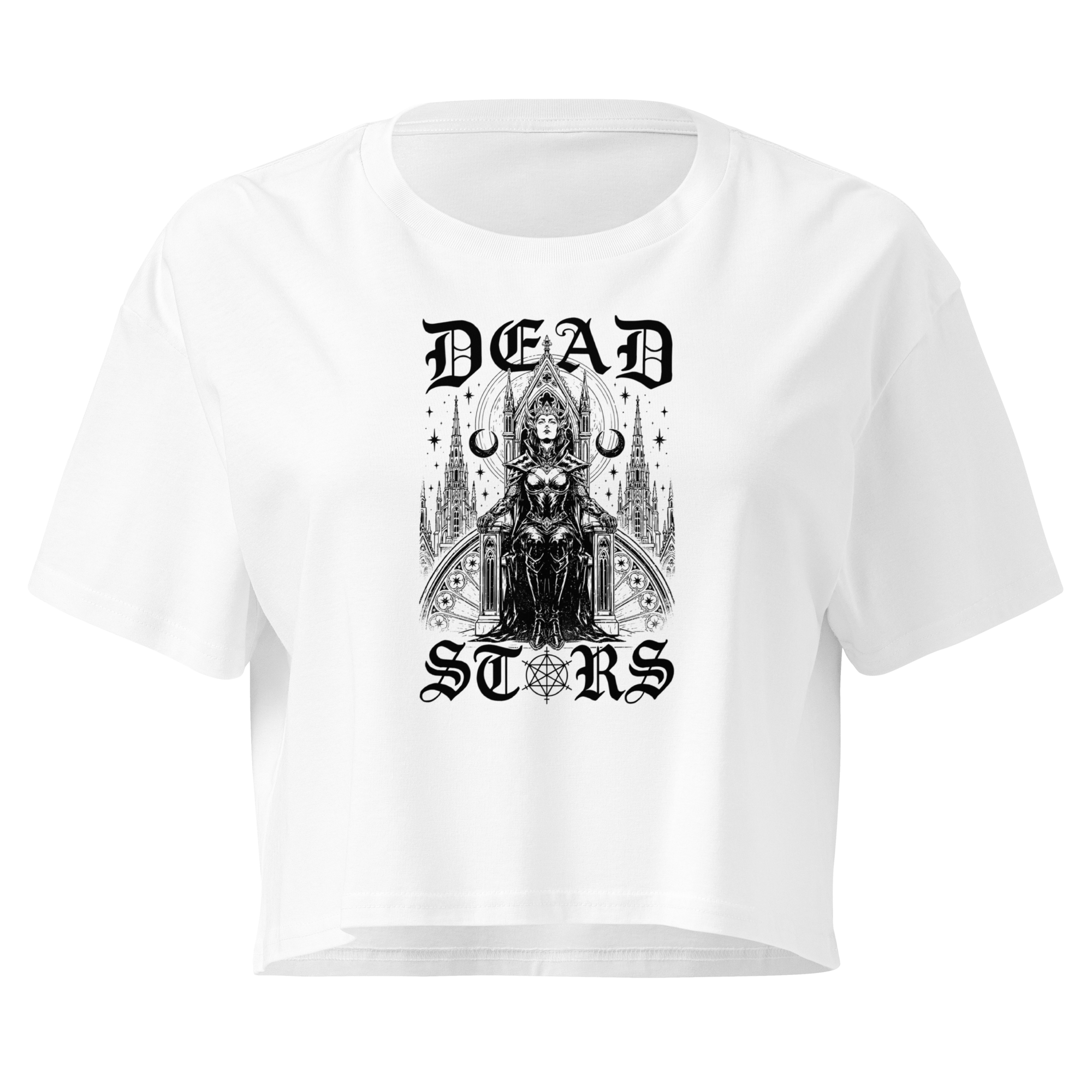 Dead Stars - Design III White Crop Top