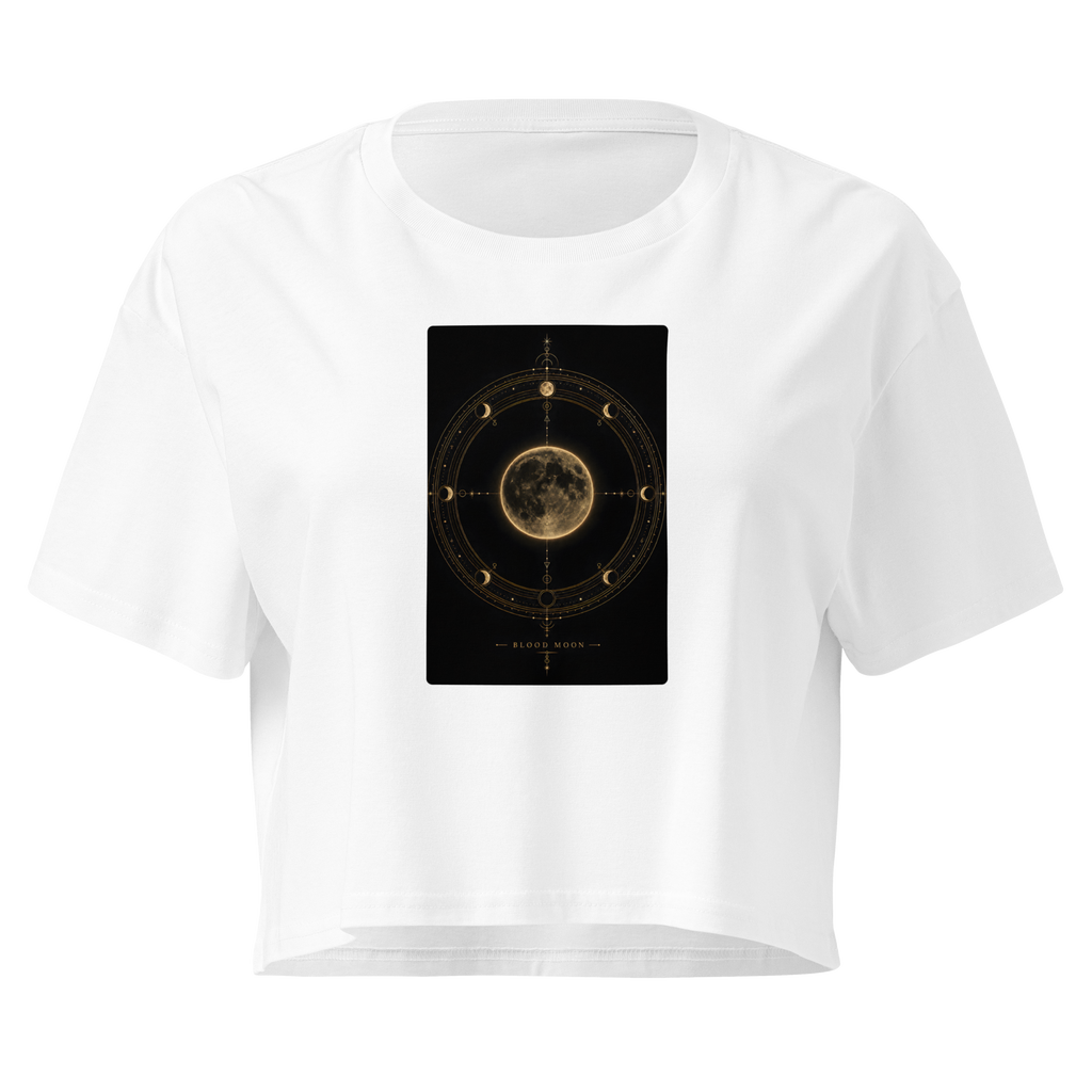 Blood Moon Crop Top - White