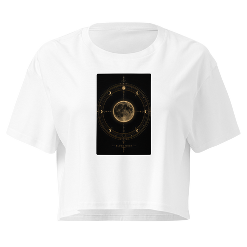 Blood Moon Crop Top - White