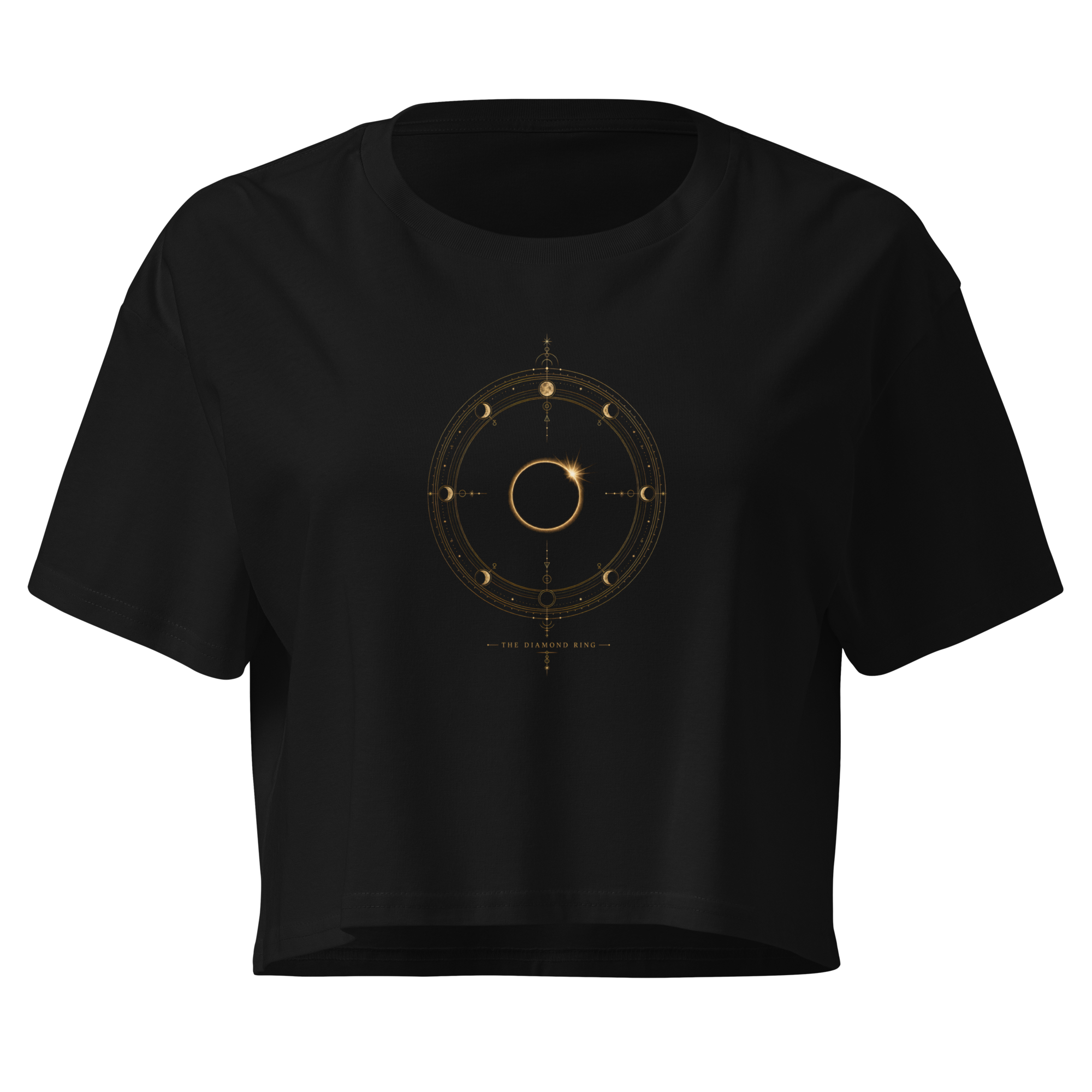 The Diamond Ring Crop Top - Black