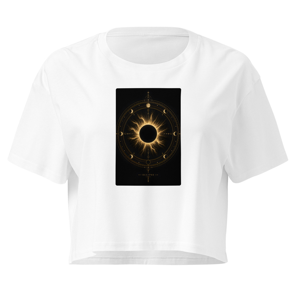 Totality (The Black Sun) Crop Top - White