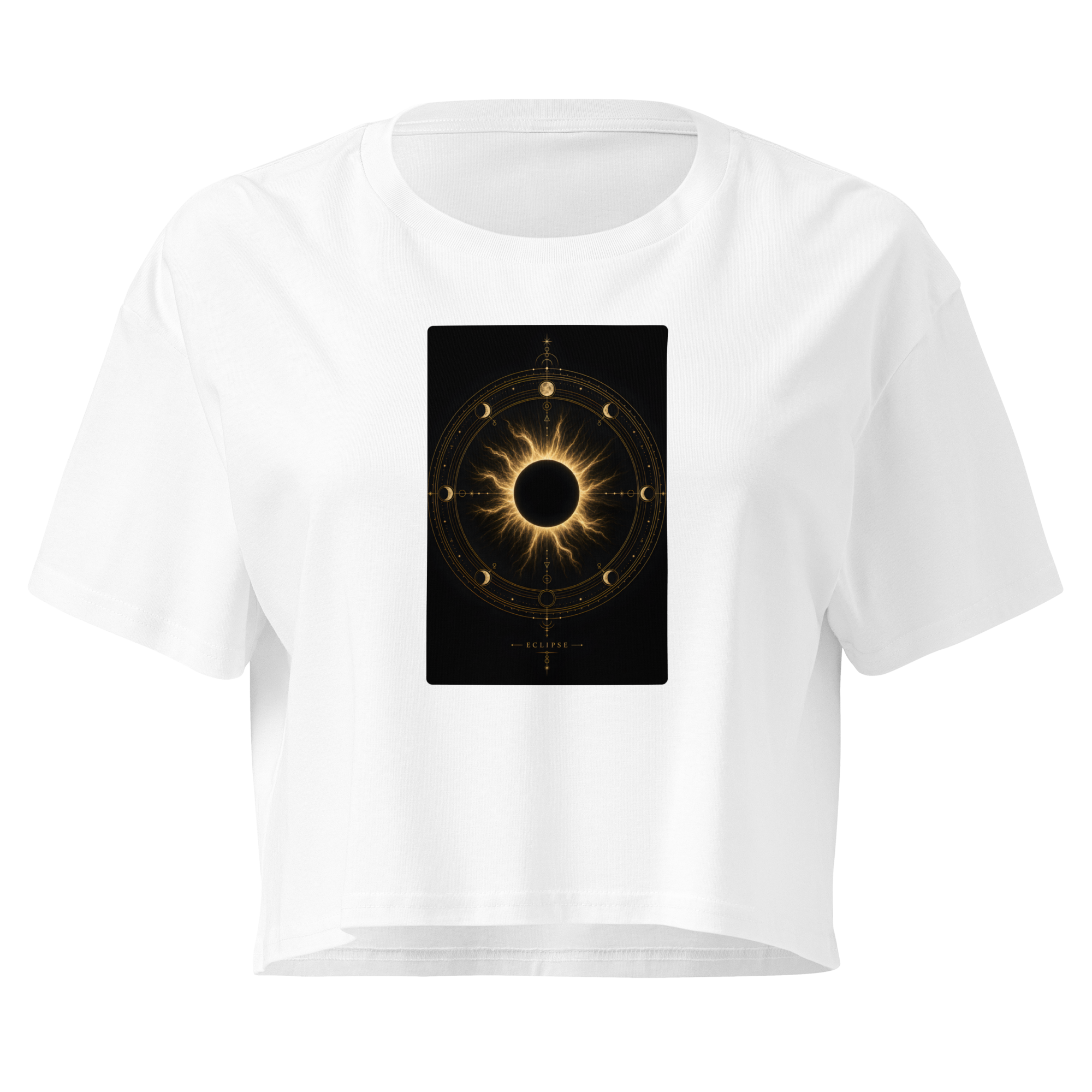 Totality (The Black Sun) Crop Top - White