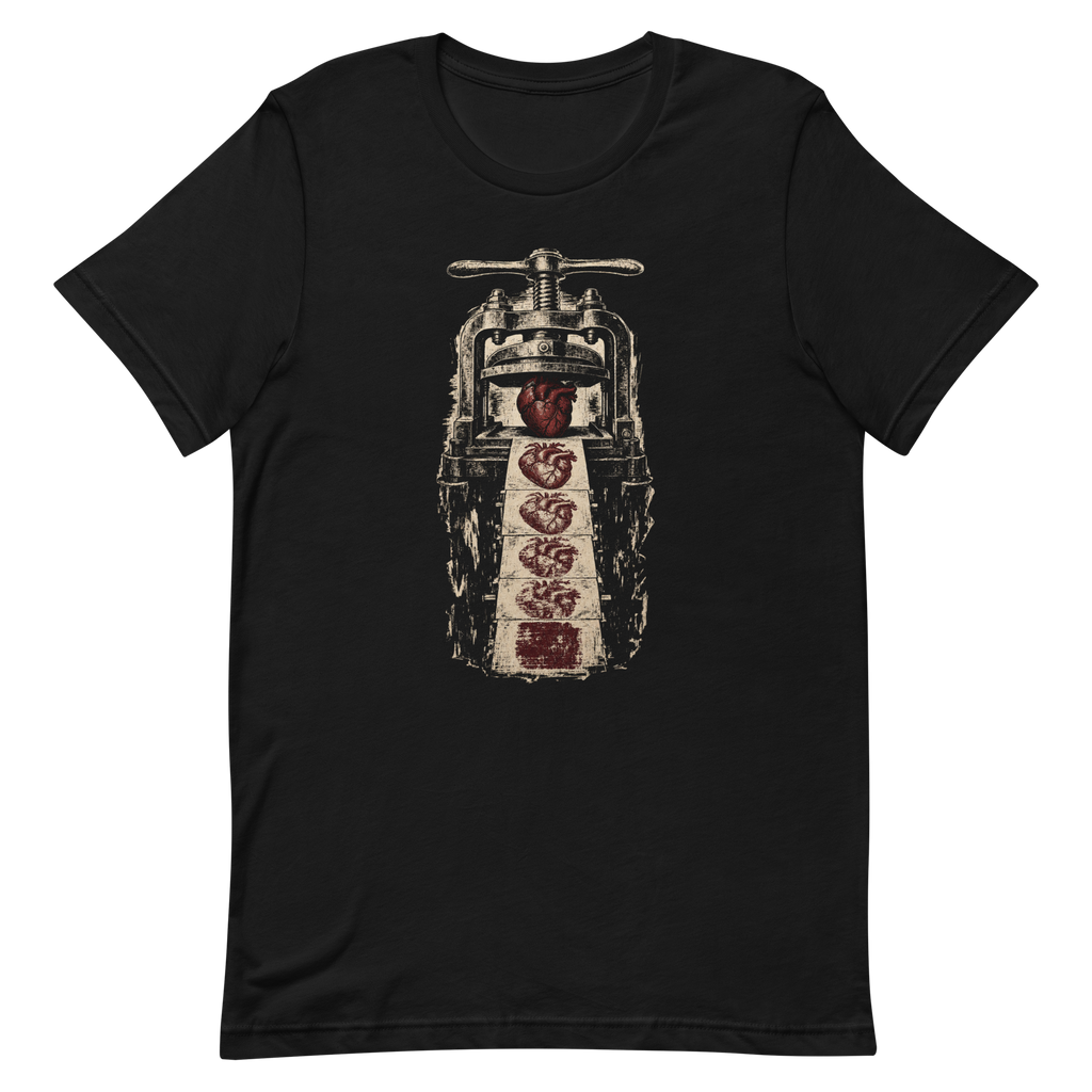 Heart Press Tee - Black front