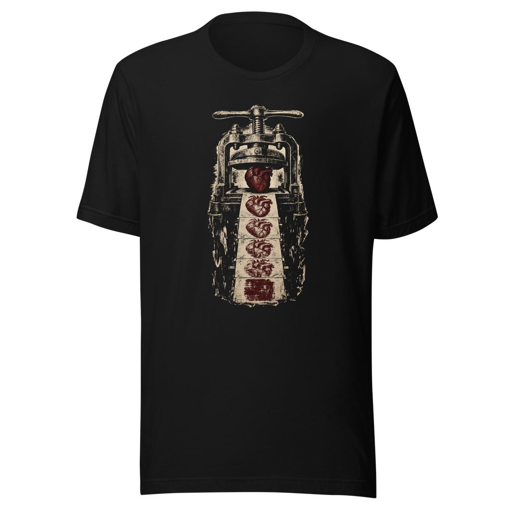 Heart Press Tee - Black front