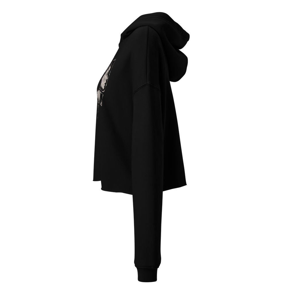 MISSING FROM THE PICTURE Cropped Hoodie - Black left