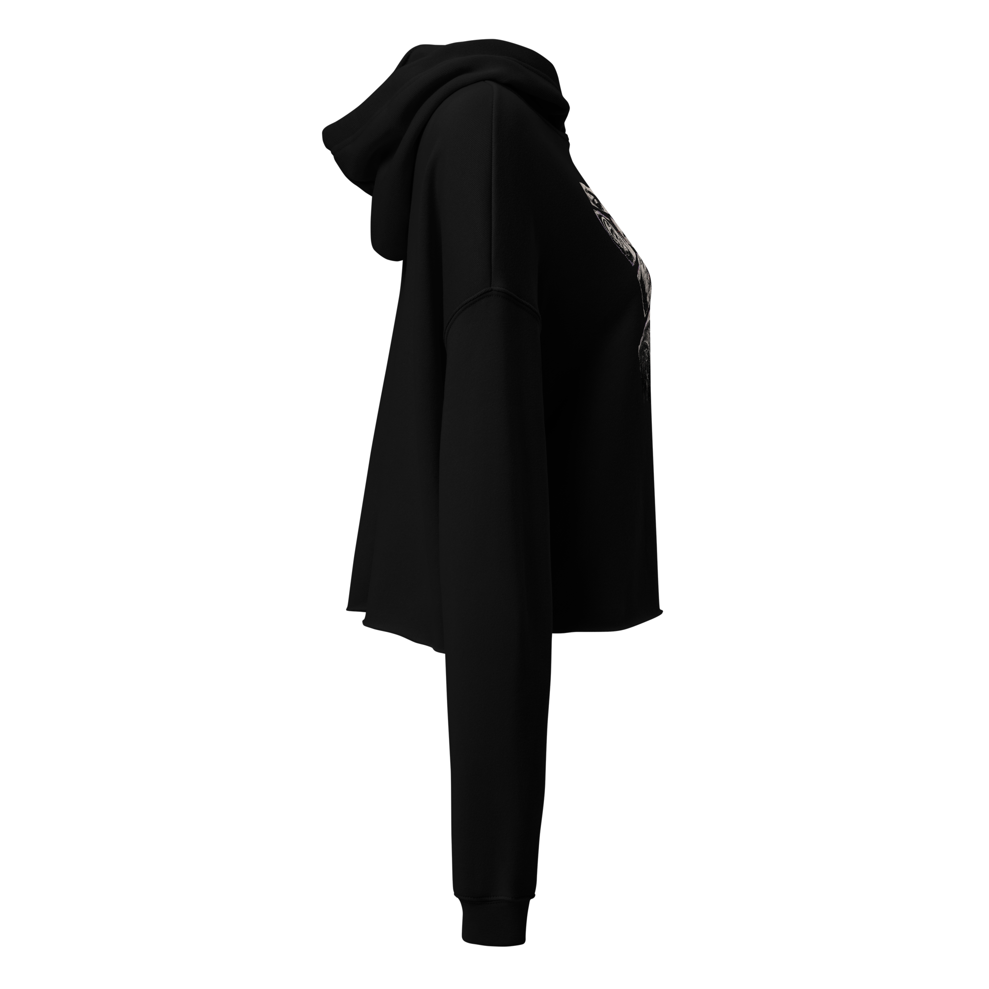 MISSING FROM THE PICTURE Cropped Hoodie - Black right
