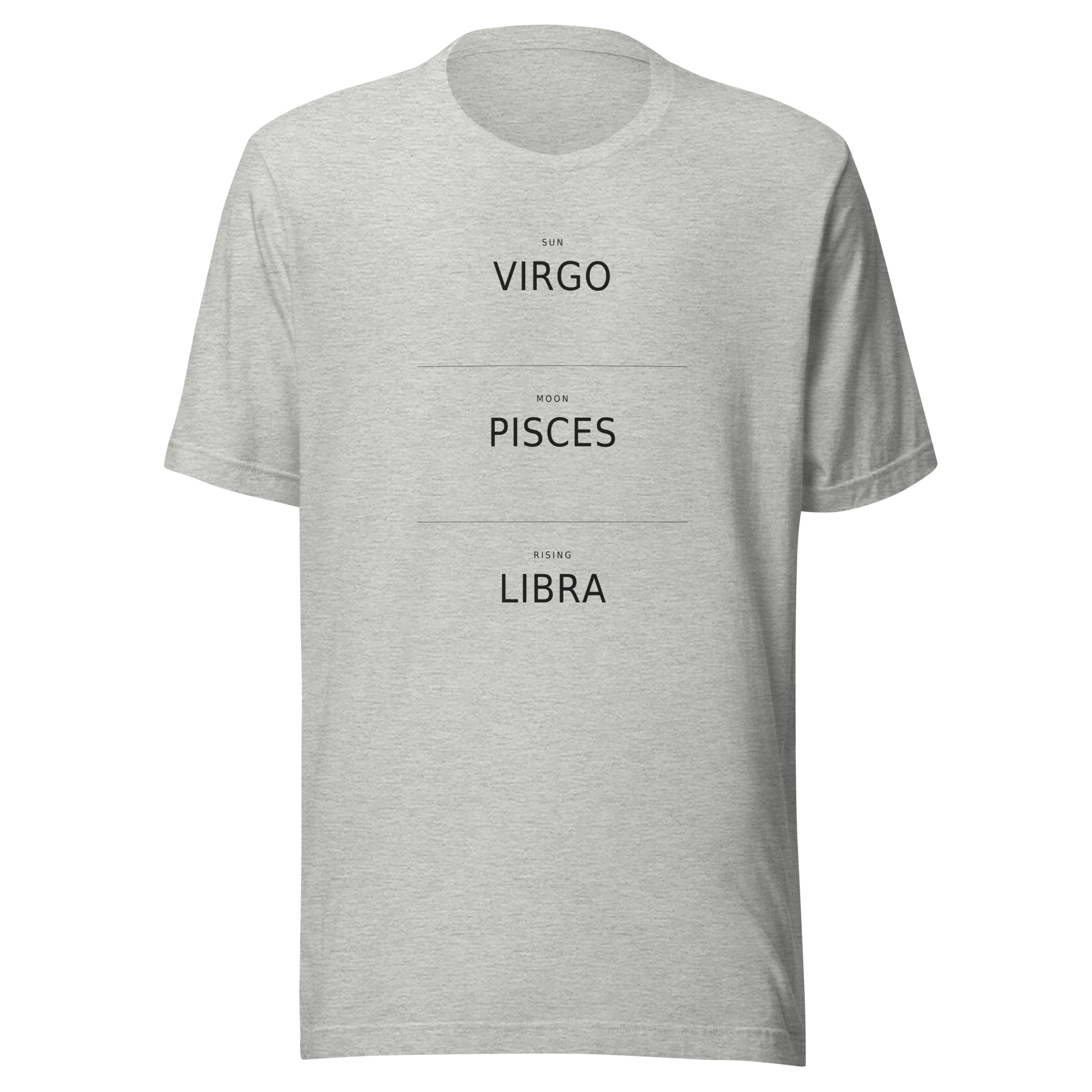 The Big Three Tee, Athletic Heather — personalized birth chart apparel by Starlyzed
