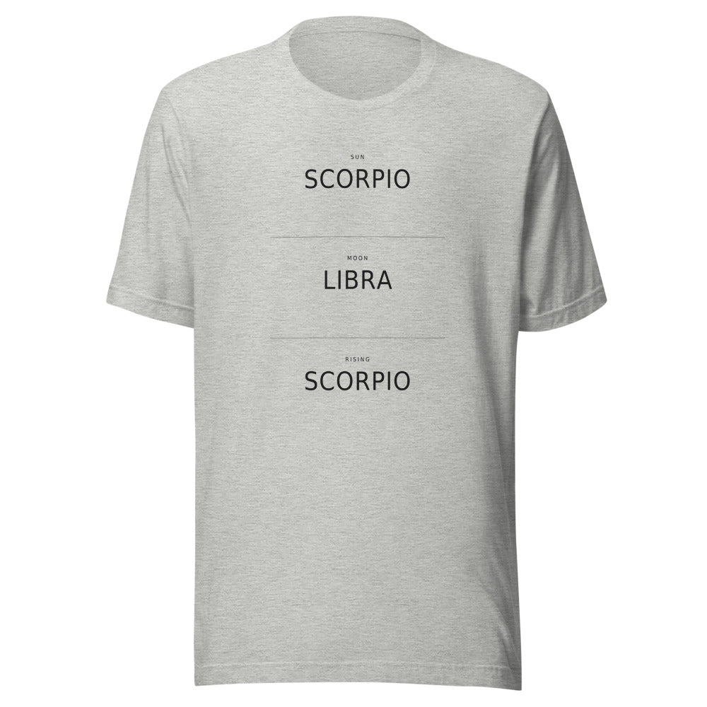 The Big Three Tee — personalized birth chart apparel by Starlyzed