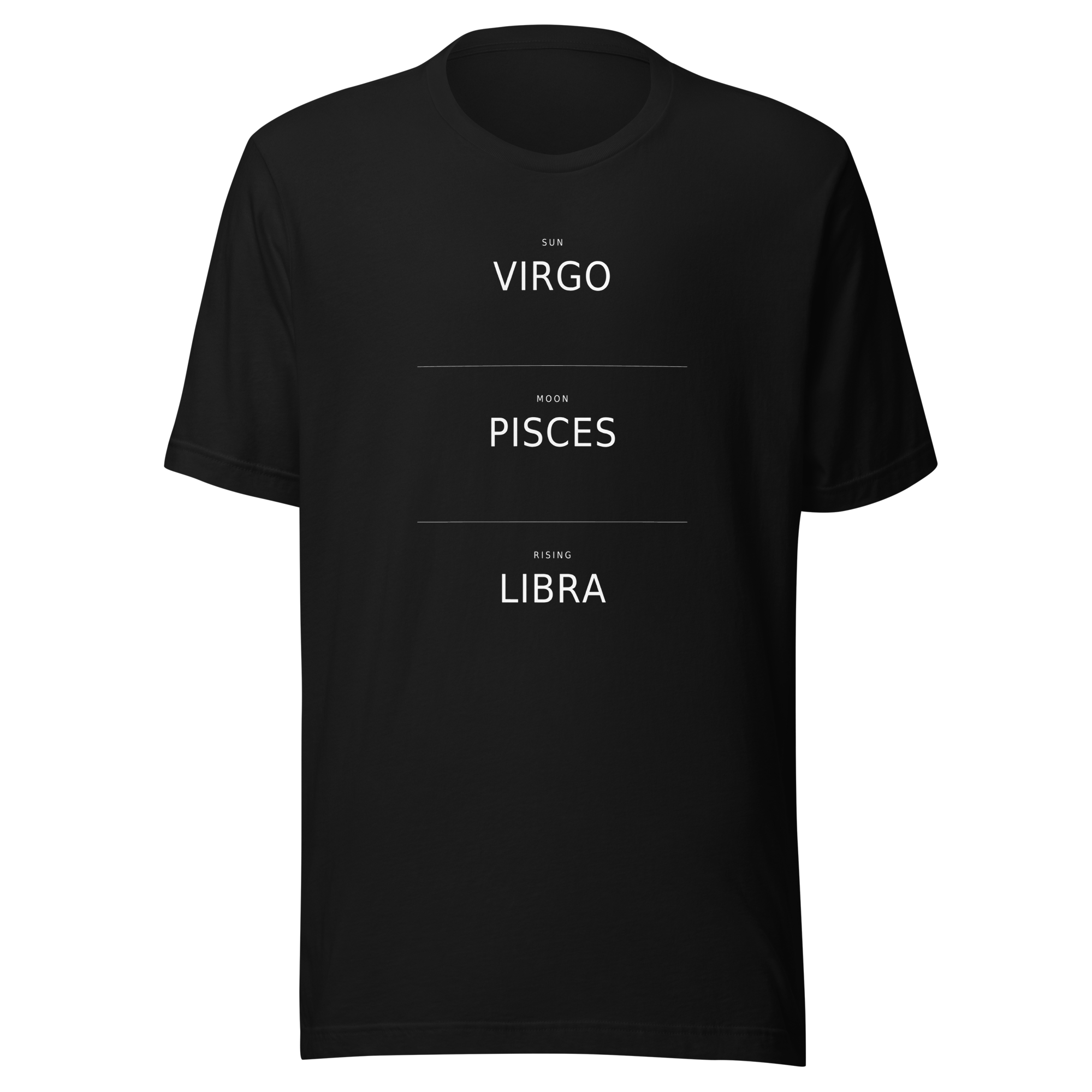 The Big Three Tee, Black — personalized birth chart apparel by Starlyzed