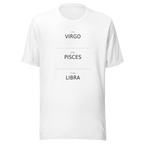 The Big Three Tee, White — personalized birth chart apparel by Starlyzed