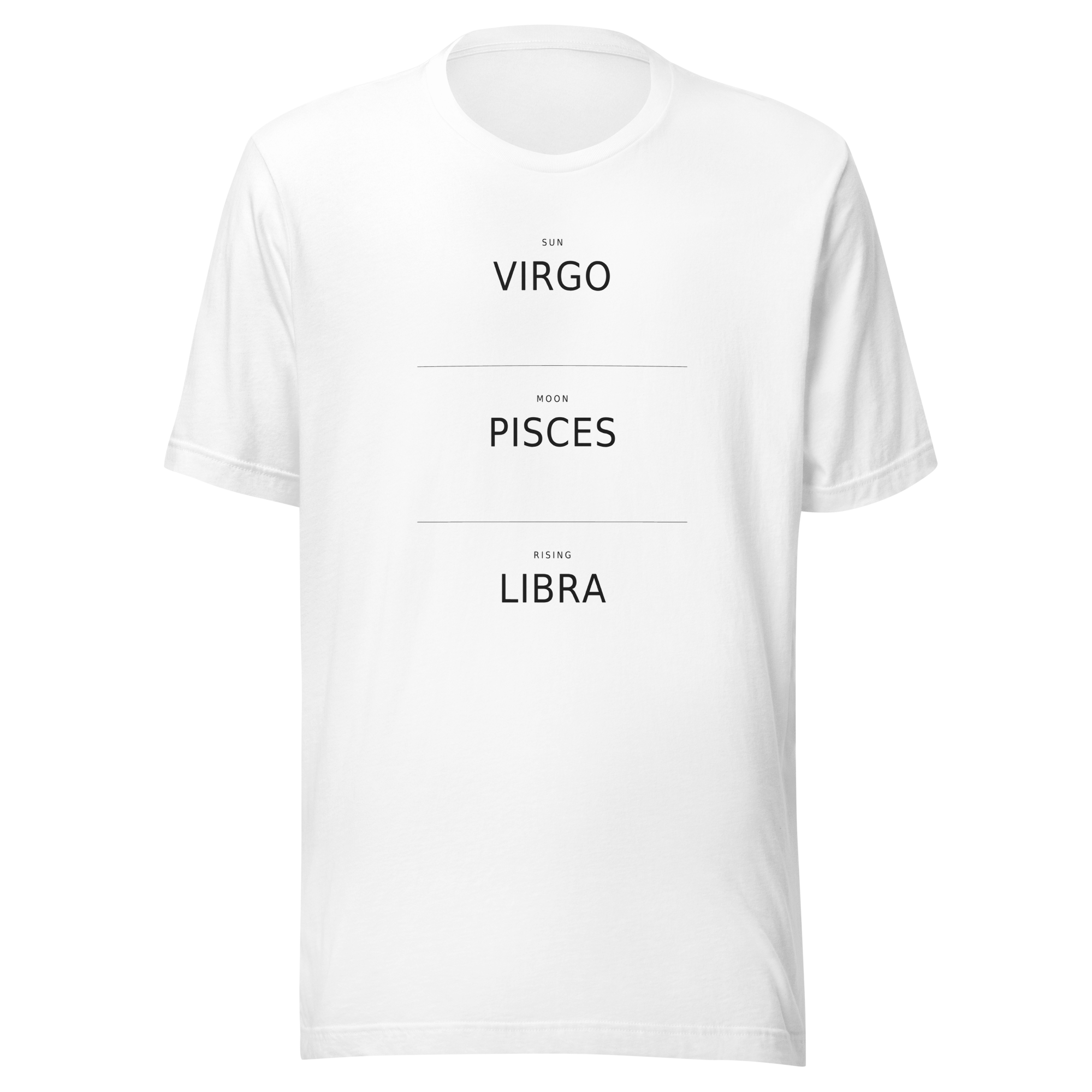 The Big Three Tee, White — personalized birth chart apparel by Starlyzed