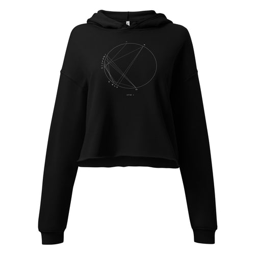 Jade Natal Chart Crop Hoodie Black front Printful mockup