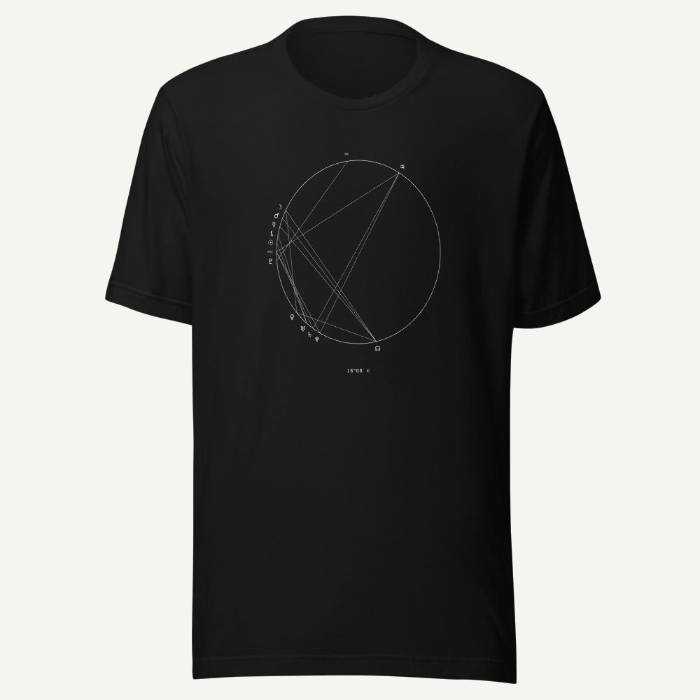 The Natal Chart Tee, Black — personalized birth chart apparel by Starlyzed