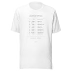 Jade Tracklist Tee White front Printful mockup