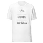 Sage Big Three Tee White front Printful mockup
