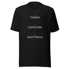 Sage Big Three Tee Black front Printful mockup