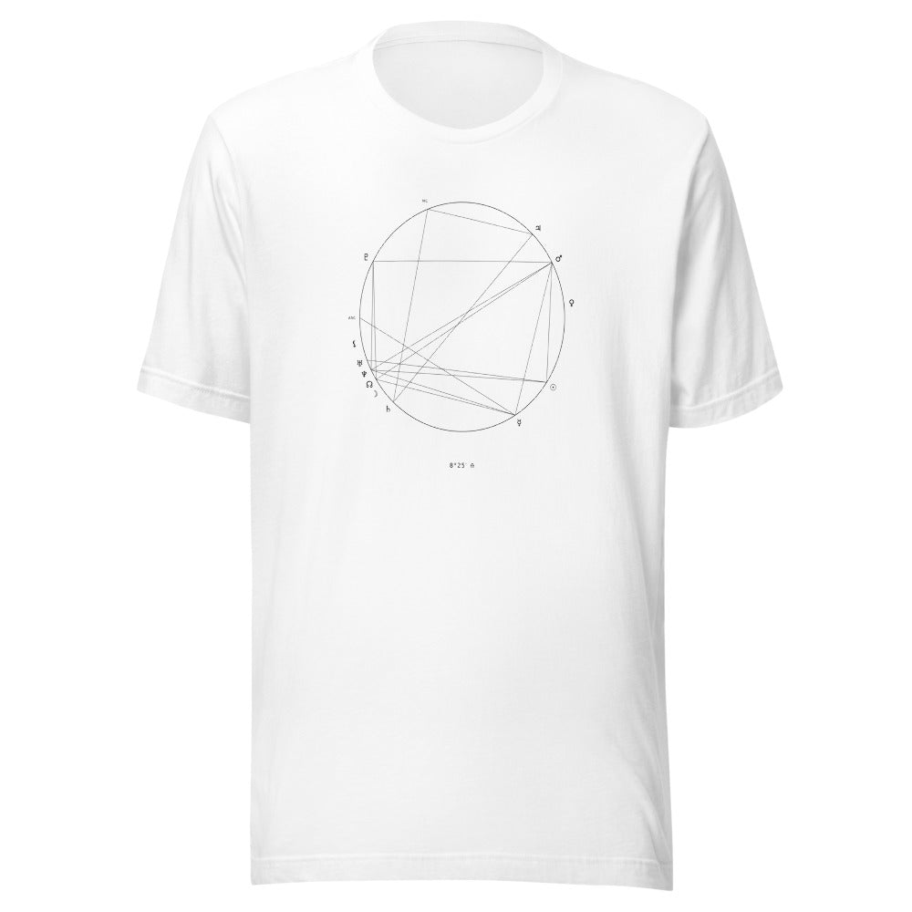 Sage Natal Chart Tee White front Printful mockup