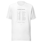Sage Tracklist Tee White front Printful mockup