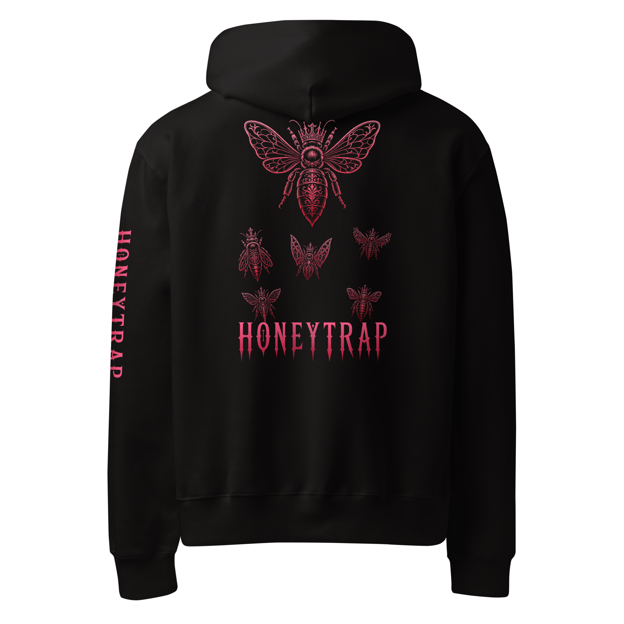 Honeytrap Bee Court Oversized Hoodie - Black back