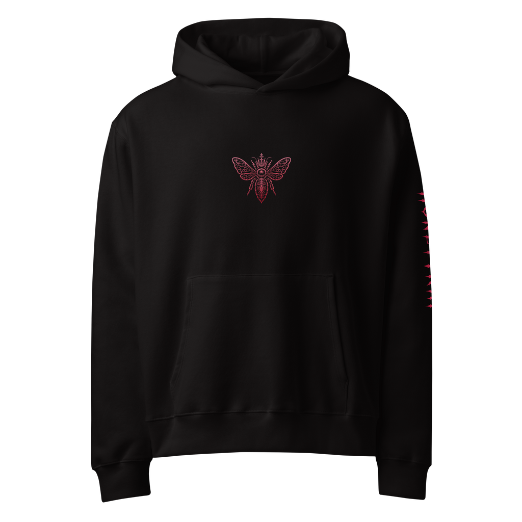 Honeytrap Bee Court Oversized Hoodie - Black front