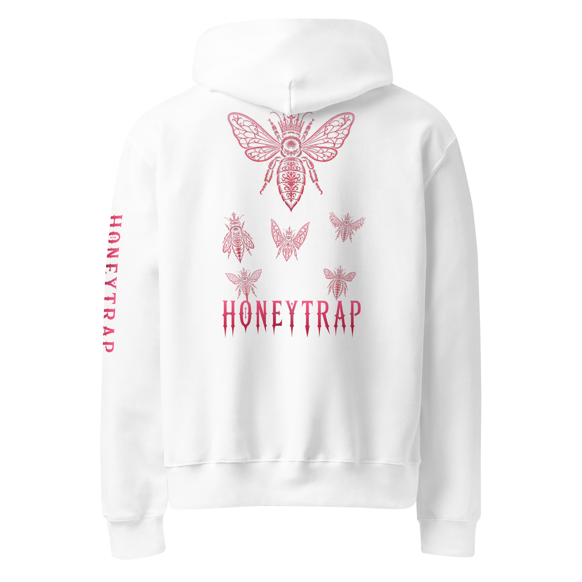 Honeytrap Bee Court Oversized Hoodie - White back