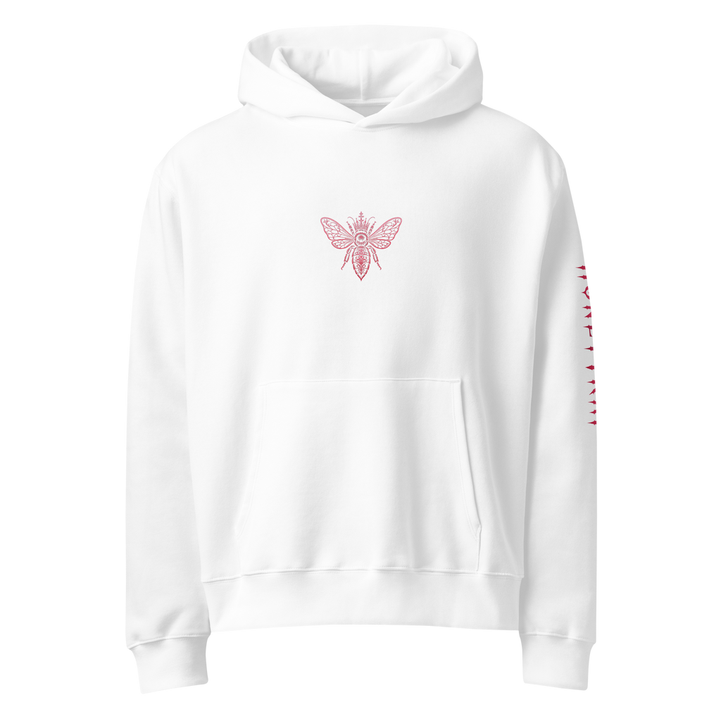 Honeytrap Bee Court Oversized Hoodie - White front
