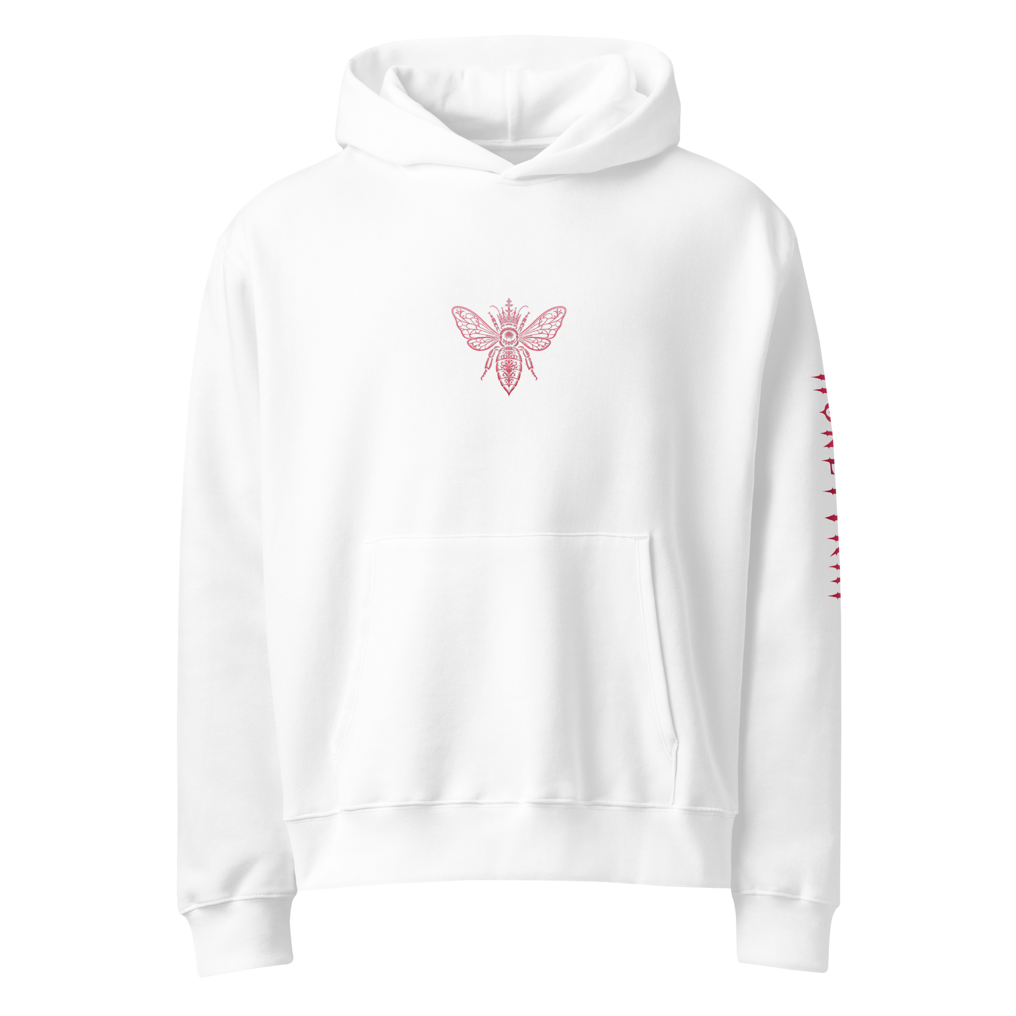 Honeytrap Bee Court Oversized Hoodie - White left sleeve