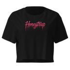Honeytrap Dripping Script Crop Top - Black front