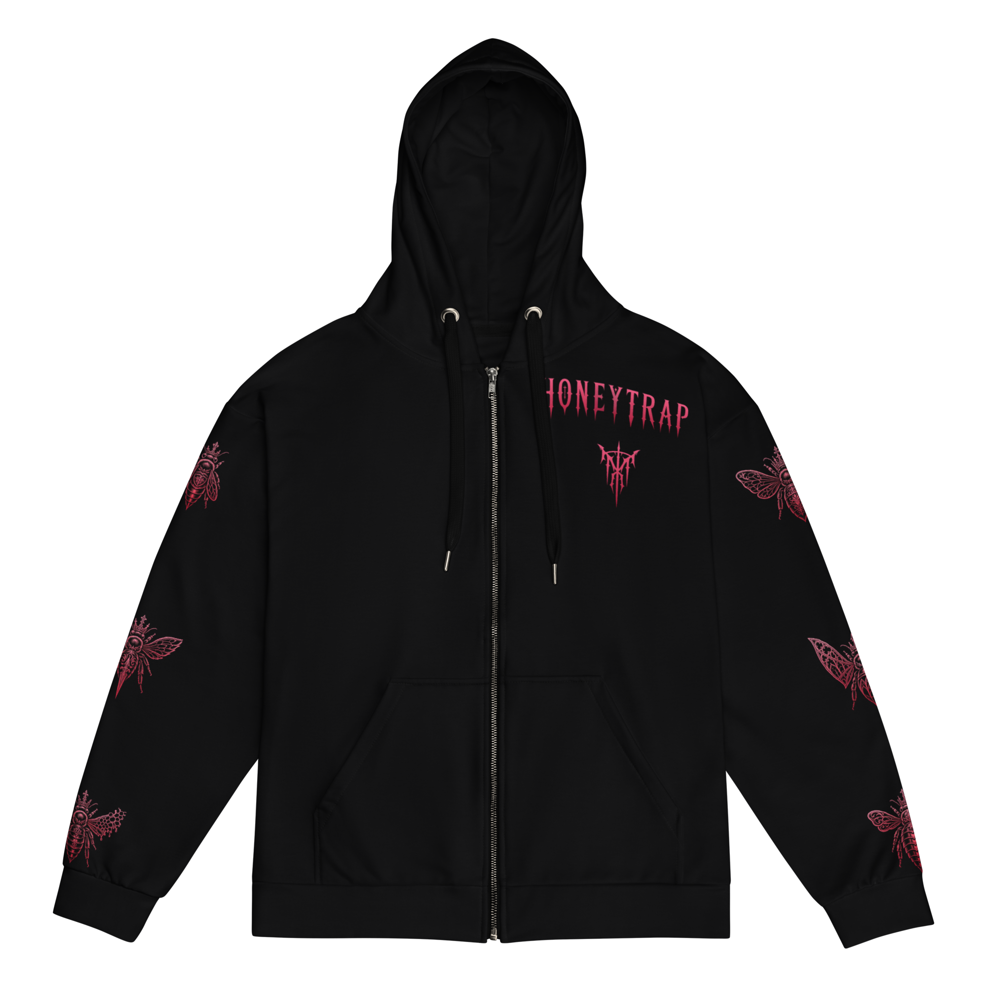 Honeytrap Trap Zip Hoodie - Black front