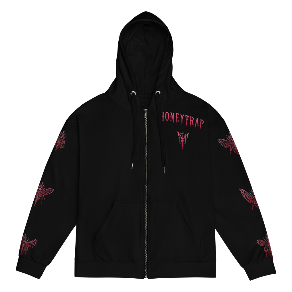 Honeytrap Trap Zip Hoodie - Black right sleeve