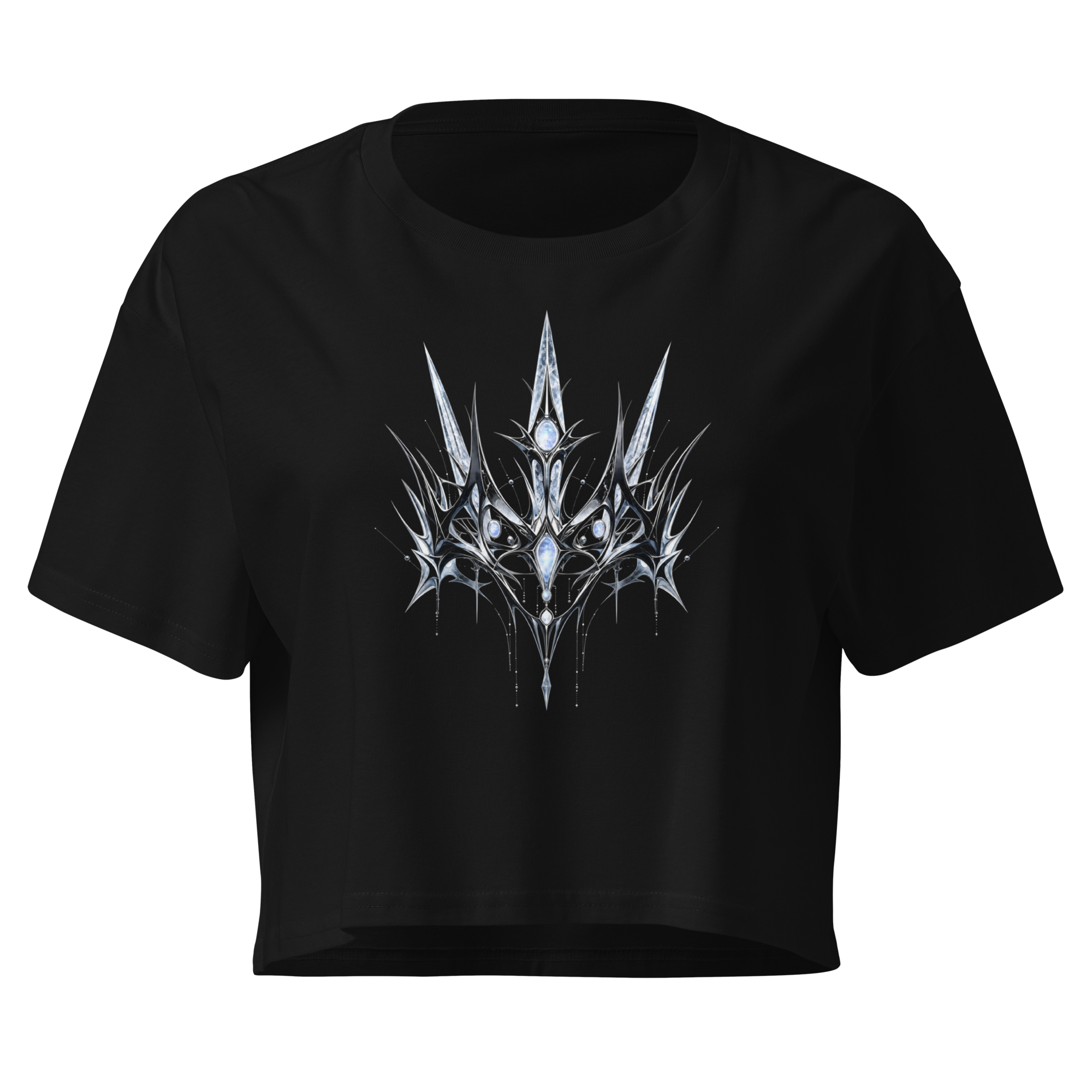 Moonstone Thorn Crop Top - Design II Black